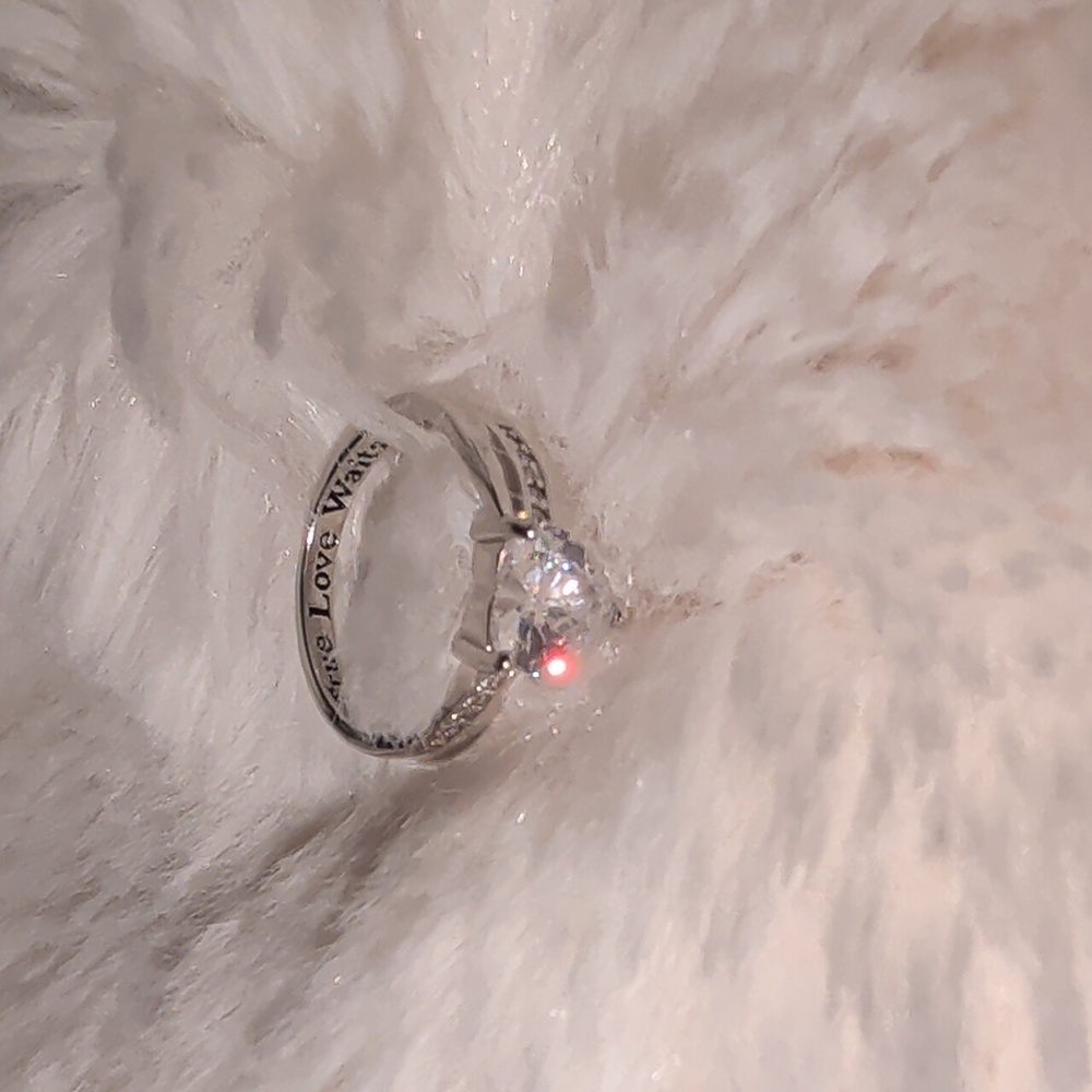 DAOCHONG S925 Sterling Silver True Love Waits Infinity Criss Cross Heart Ring
